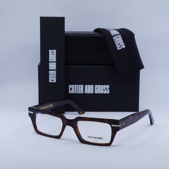 Cutler and Gross CGOP1363 002 Eyeglasses Dark Havana 54mm Rectangle Frame - Picture 10 of 10
